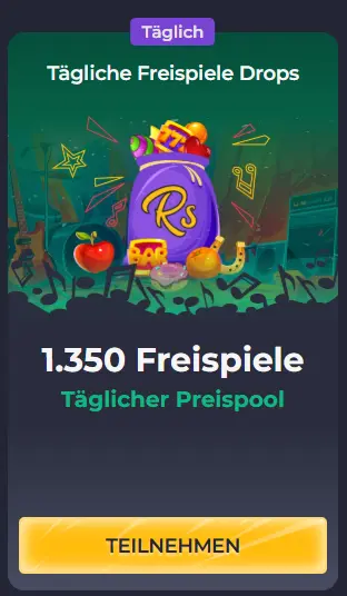 Tägliche Freispiele Drops RollingSlots Bonus