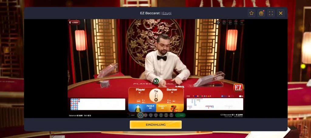 EZ Baccarat at Rolling Slots Casino Live