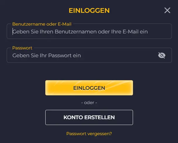 Mit E-Mail-Adresse und Passwort anmelden